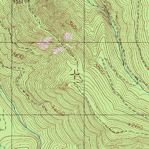 Topographic Map of Three Peaks Trail, WA