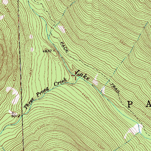 Topographic Map of Three Prong Creek, WA