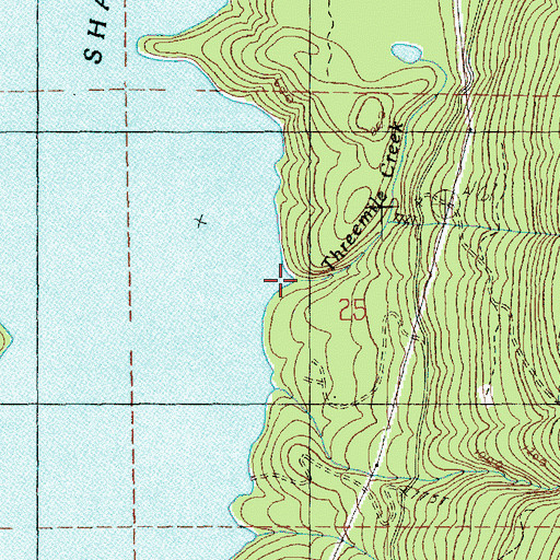 Topographic Map of Threemile Creek, WA