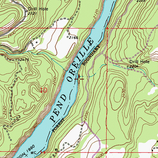 Topographic Map of Threemile Creek, WA