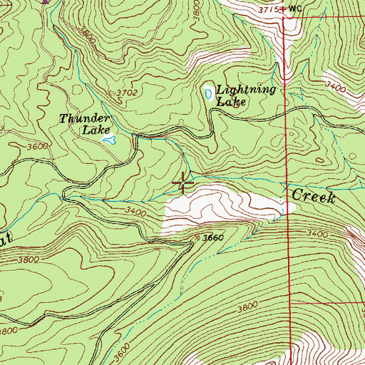 Topographic Map of Thunder Creek, WA