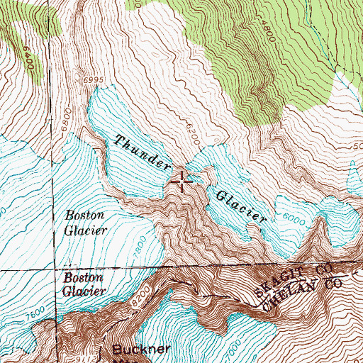 Topographic Map of Thunder Glacier, WA
