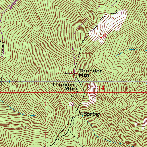 Topographic Map of Thunder Mountain, WA