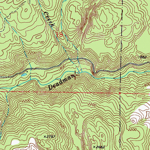 Topographic Map of Tie Camp Creek, WA