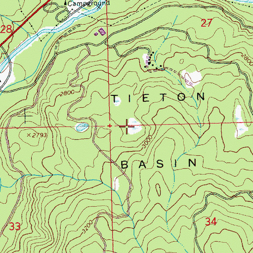 Topographic Map of Tieton Basin, WA