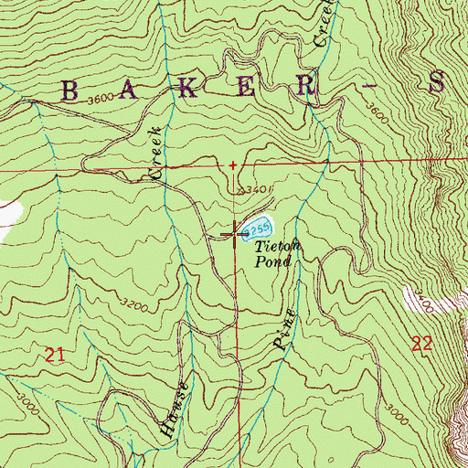 Topographic Map of Tieton Pond, WA