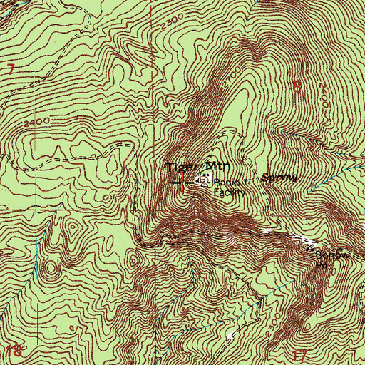 Topographic Map of Tiger Mountain, WA