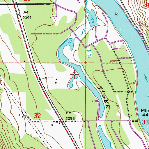 Topographic Map of Tiger Slough, WA