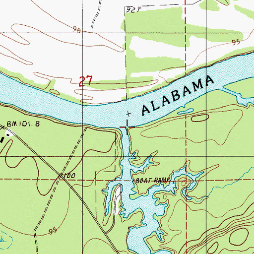 Topographic Map of Oak Creek, AL