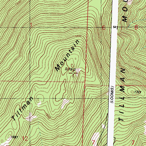 Topographic Map of Tillman Mountain, WA