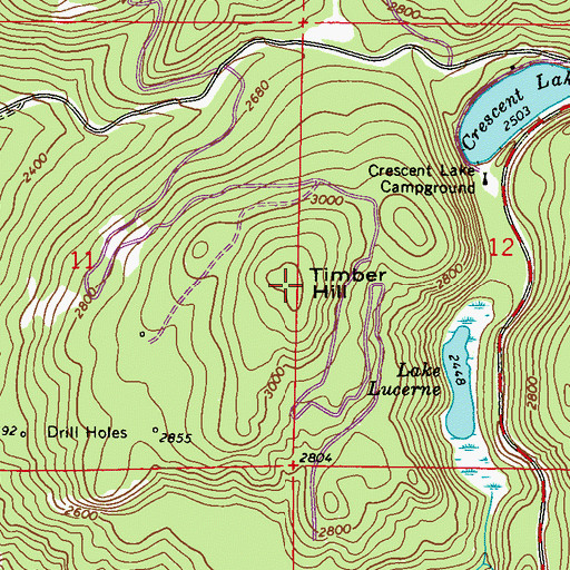 Topographic Map of Timber Hill, WA