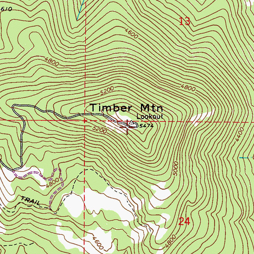 Topographic Map of Timber Mountain, WA