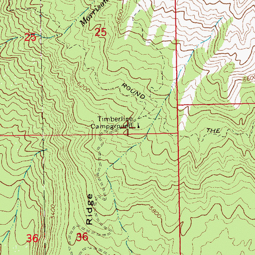Topographic Map of Timberline Campground, WA