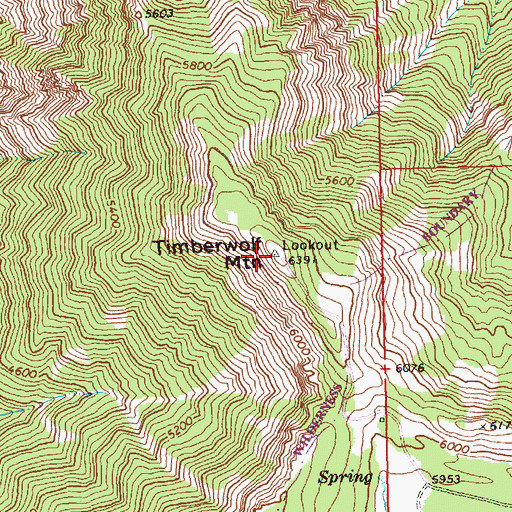Topographic Map of Timberwolf Mountain, WA