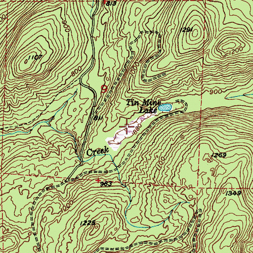 Topographic Map of Tin Mine Lake, WA