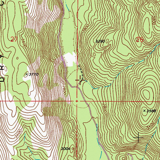 Topographic Map of Tioga Creek, WA