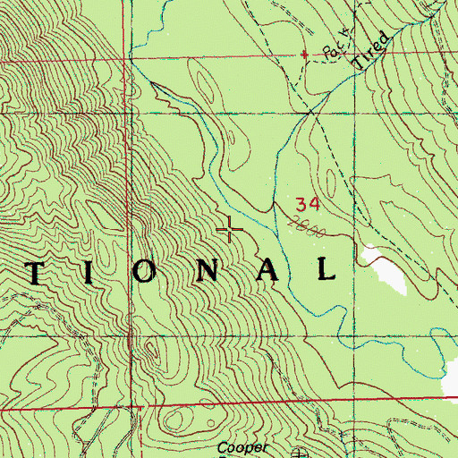 Topographic Map of Tired Creek, WA
