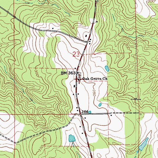 Topographic Map of Oak Grove Church, AL
