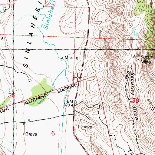 Topographic Map of Toats Coulee Creek, WA