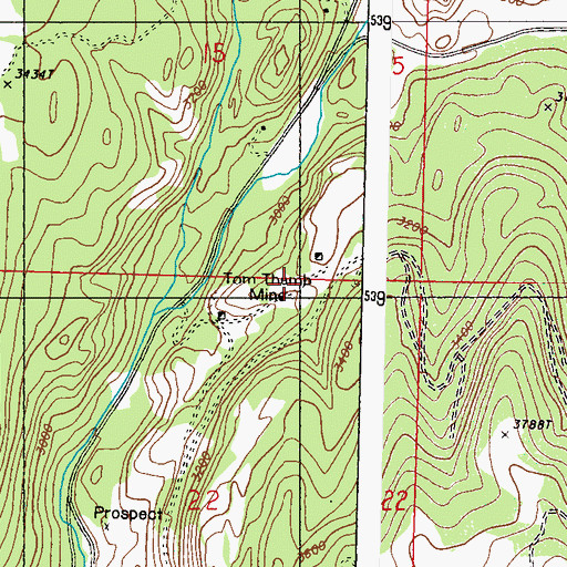 Topographic Map of Tom Thumb Mine, WA
