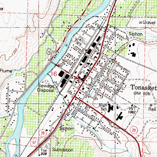 Topographic Map of Tonasket, WA