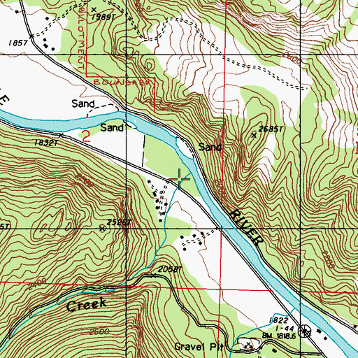 Topographic Map of Tonata Creek, WA