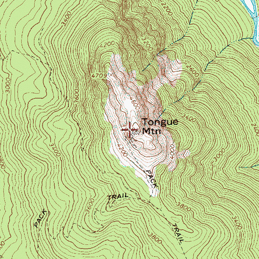 Topographic Map of Tongue Mountain, WA