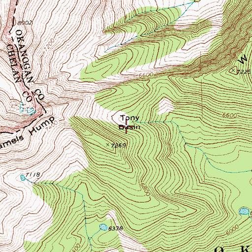 Topographic Map of Tony Basin, WA