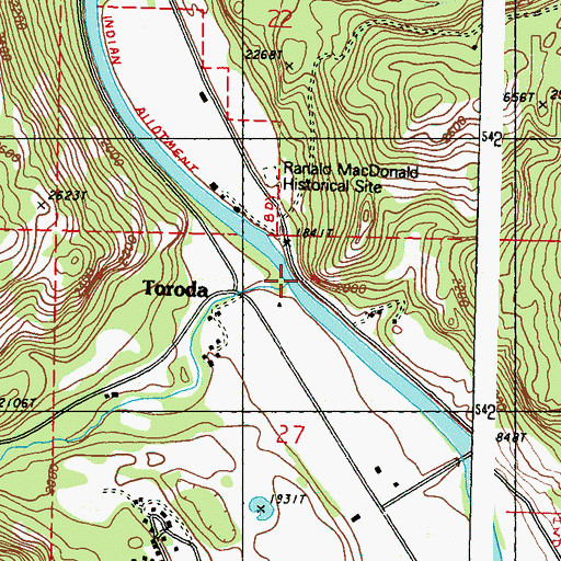 Topographic Map of Toroda Creek, WA