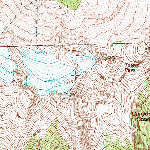 Topographic Map of Totem Pass, WA