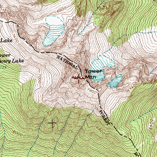 Topographic Map of Tower Mountain, WA