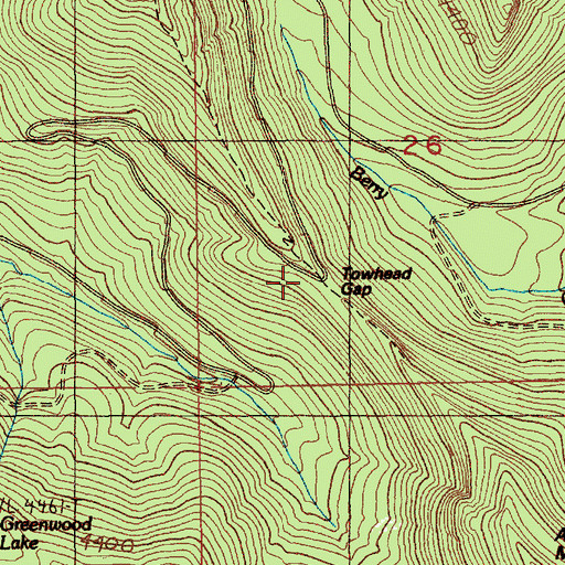 Topographic Map of Towhead Gap, WA