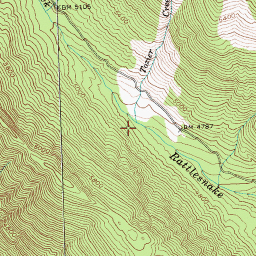 Topographic Map of Tozier Creek, WA