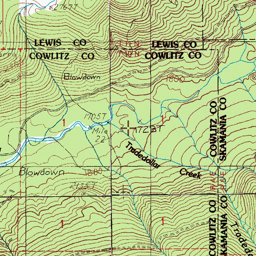 Topographic Map of Tradedollar Creek, WA