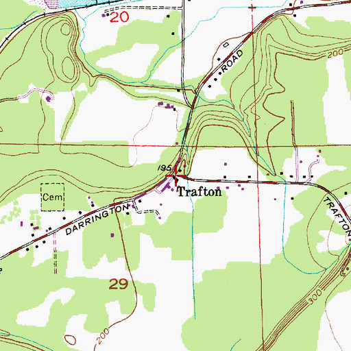 Topographic Map of Trafton, WA