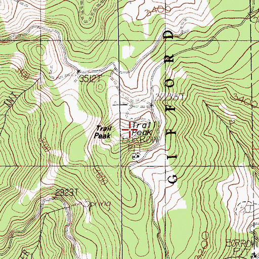 Topographic Map of Trail Peak, WA