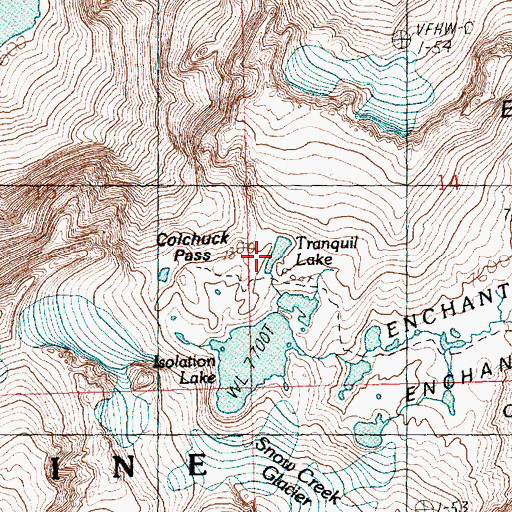 Topographic Map of Tranquil Lake, WA