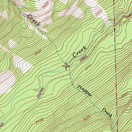 Topographic Map of Trapper Creek, WA