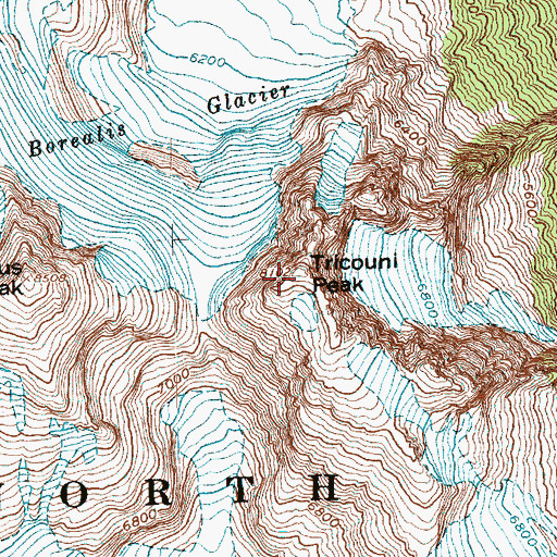 Topographic Map of Tricouni Peak, WA