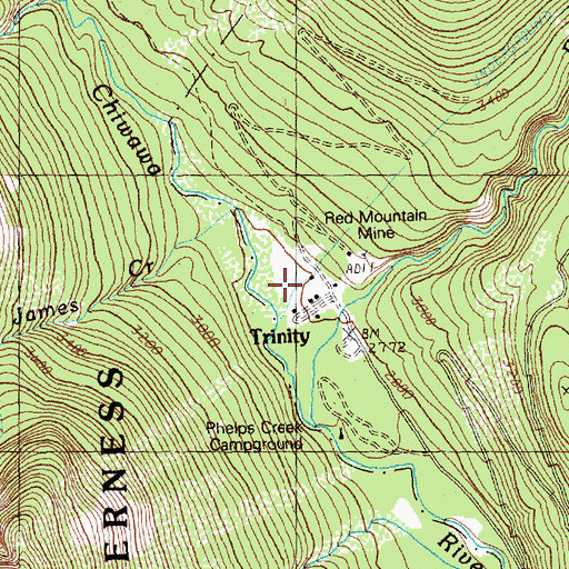 Topographic Map of Trinity, WA
