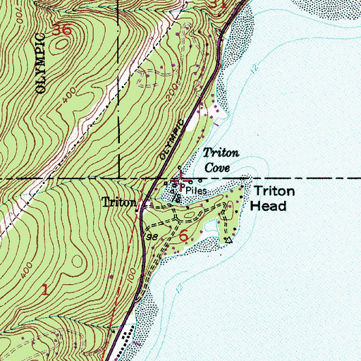 Topographic Map of Triton Cove, WA
