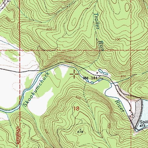 Topographic Map of Troller Run, WA