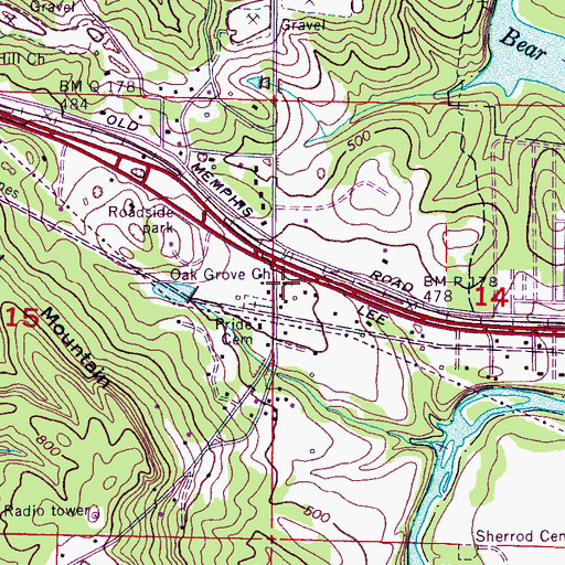 Topographic Map of Oak Grove Missionary Baptist Church, AL