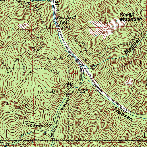 Topographic Map of Tronsen Creek, WA