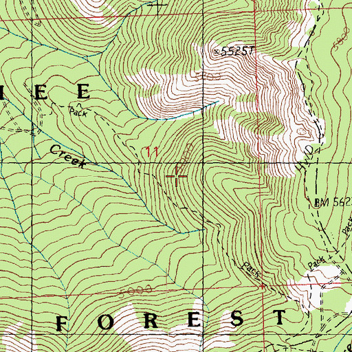 Topographic Map of Tronsen Creek Trail, WA