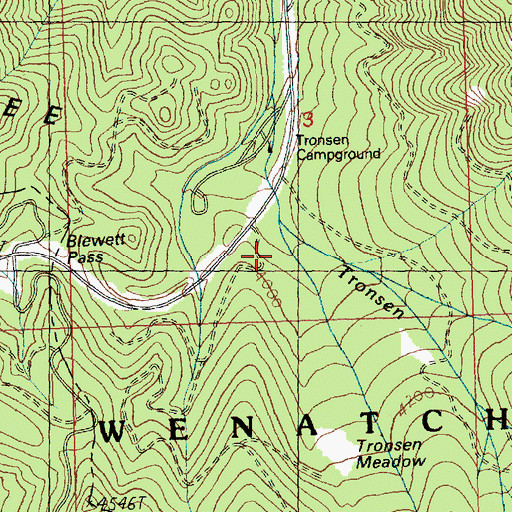 Topographic Map of Tronsen Meadow, WA