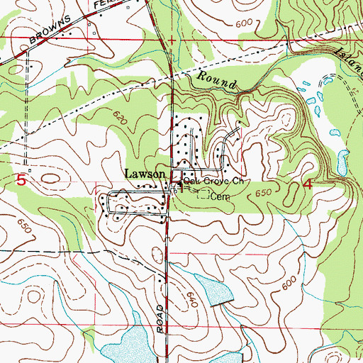 Topographic Map of Oak Grove Church, AL