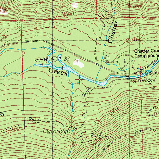 Topographic Map of Trout Creek, WA