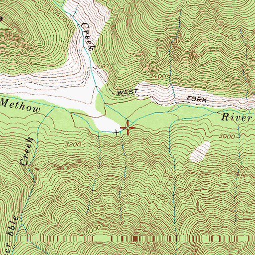 Topographic Map of Trout Creek, WA