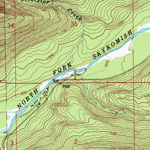 Topographic Map of Trout Creek, WA